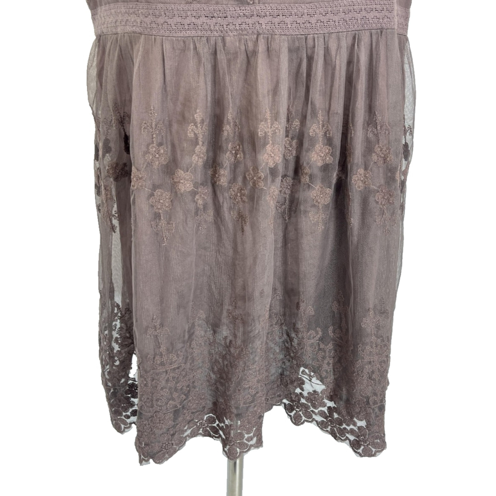 American Eagle Outfitters Dress XL Lace Smocking Eyelet Boho Coastal Cowgirl - Picture 12 of 15